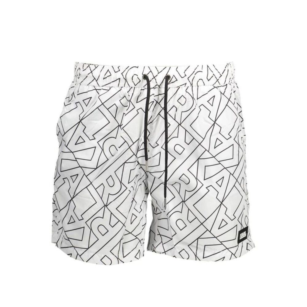 Karl Lagerfeld Bianco Polyester Men's Swim Men's Boxer